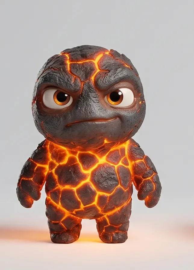 Gribble the lava gremlin, arms crossed